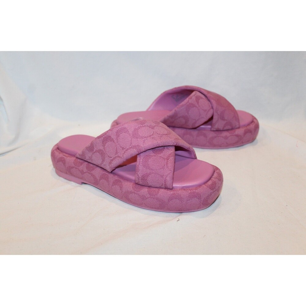Coach Women's Penelope Signature C Platform Sandals PINK Sz 7 NIB $195